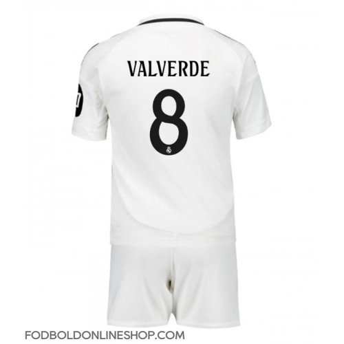 Real Madrid Federico Valverde #8 Hjemme Trøje Børn 2024-25 Kortærmet (+ Korte bukser)